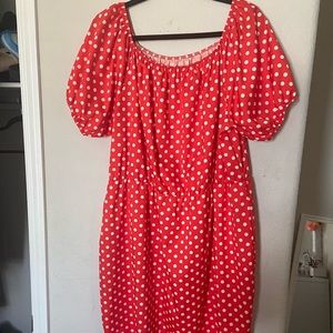 Dotted orange summer dress